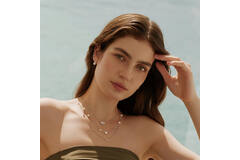  Starlit Drops - Link necklaces - Silver / Rhodium plated - Pearl - 45cm